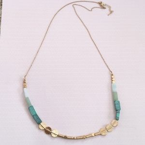 Boho Turquoise and Gold Necklace